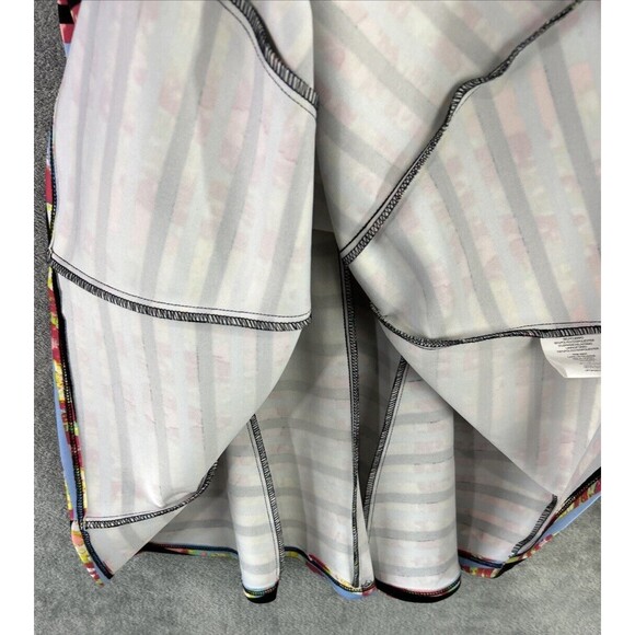 My Michelle 5 A-Line Stretch Pink Watercolor Striped Dress Skater Sundress Art - Picture 8 of 10